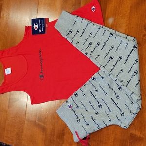 Champion Sporty Pajama/Lounge Tank/Pants Set Sz Lrg